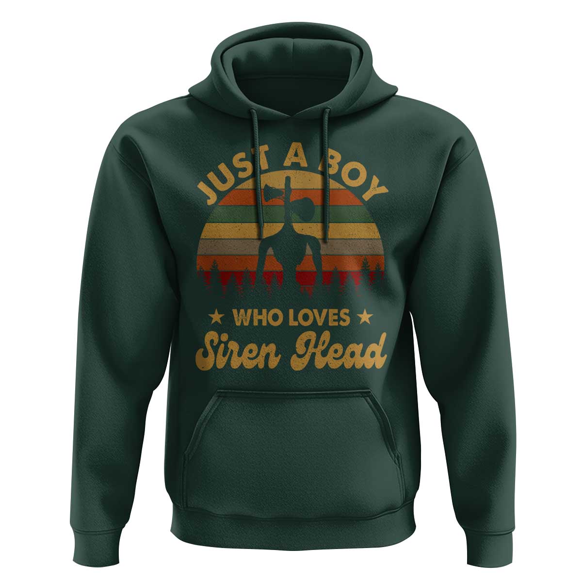 Funny Just A Boy Who Loves Siren Head Hoodie Supernatural Cryptid Retro Monster - Wonder Print Shop