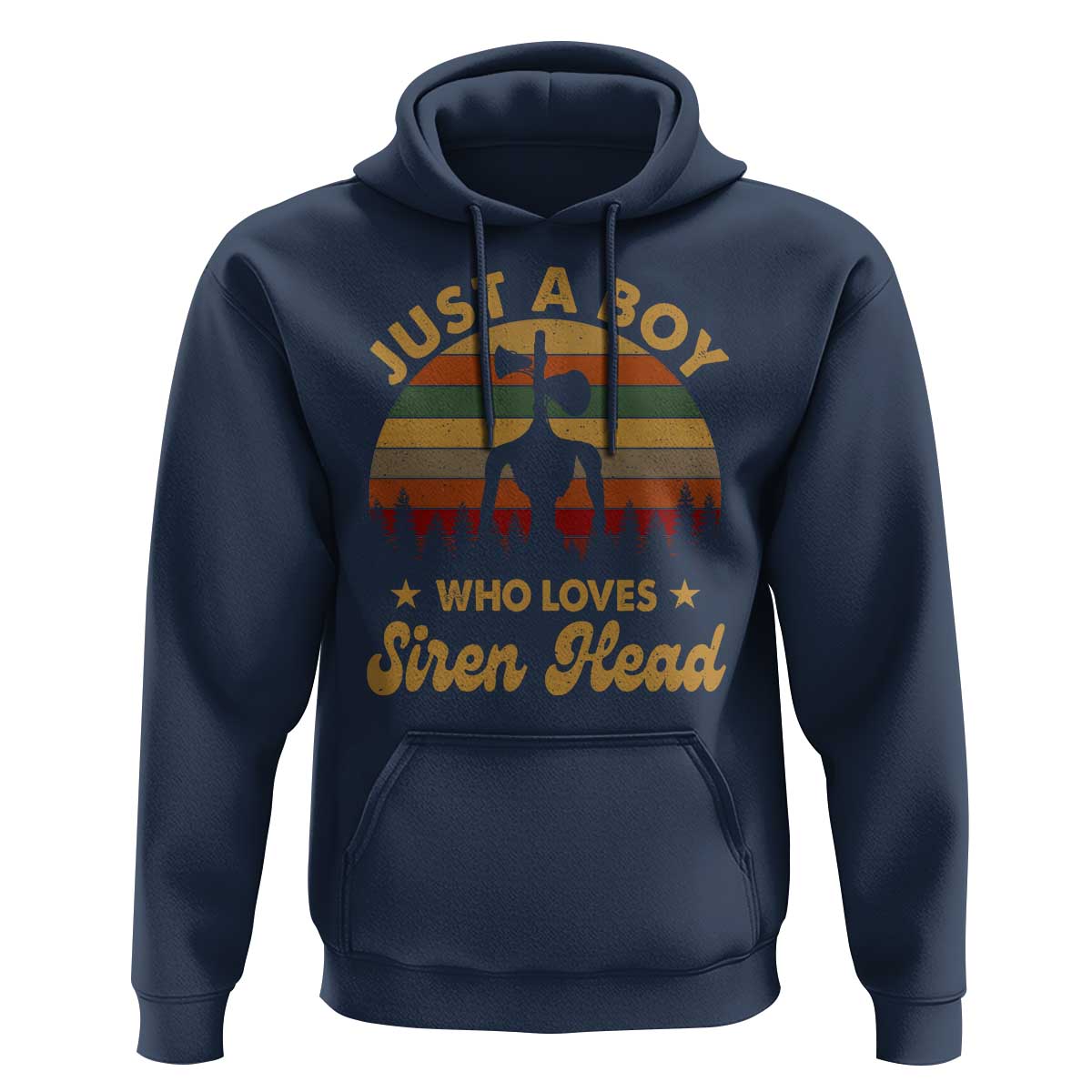 Funny Just A Boy Who Loves Siren Head Hoodie Supernatural Cryptid Retro Monster - Wonder Print Shop