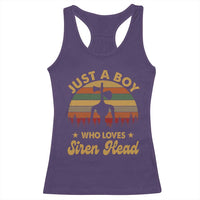 Funny Just A Boy Who Loves Siren Head Racerback Tank Top Supernatural Cryptid Retro Monster - Wonder Print Shop