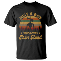 Funny Just A Boy Who Loves Siren Head T Shirt Supernatural Cryptid Retro Monster - Wonder Print Shop