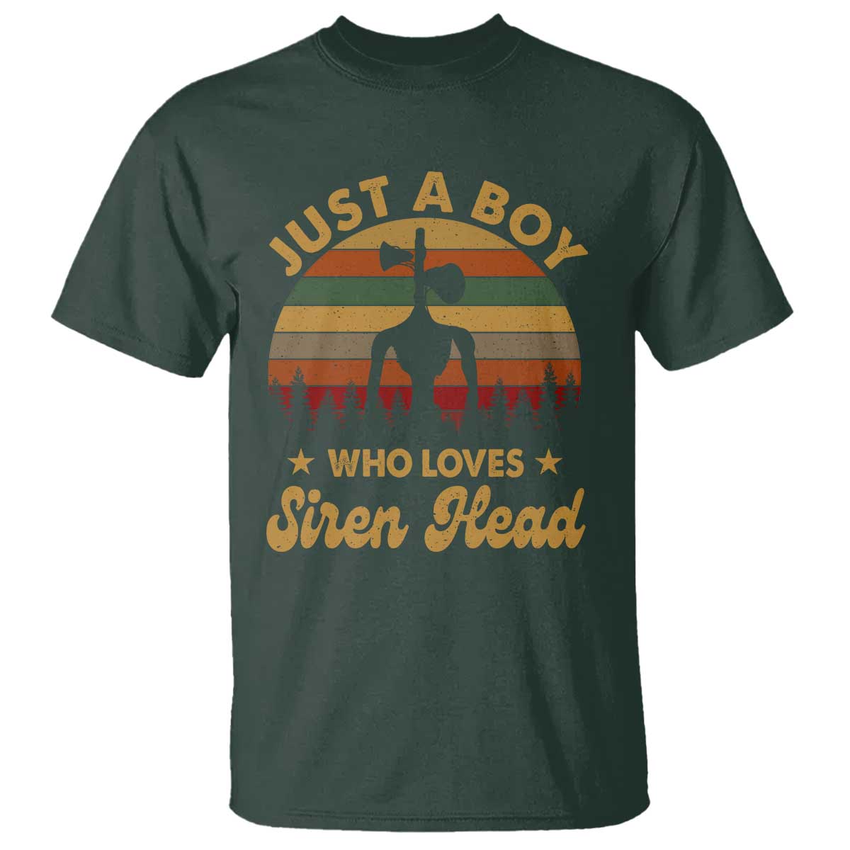 Funny Just A Boy Who Loves Siren Head T Shirt Supernatural Cryptid Retro Monster - Wonder Print Shop