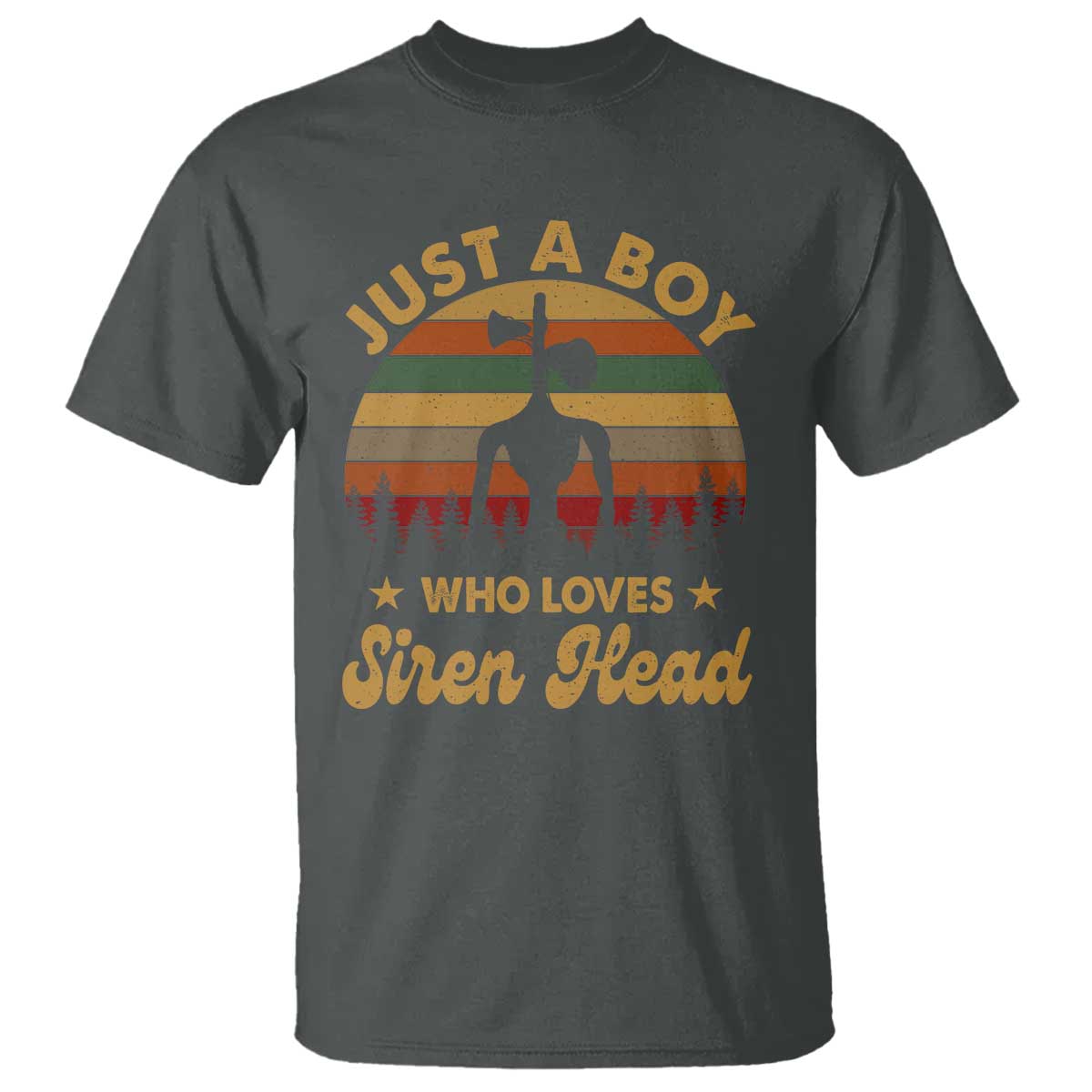 Funny Just A Boy Who Loves Siren Head T Shirt Supernatural Cryptid Retro Monster - Wonder Print Shop