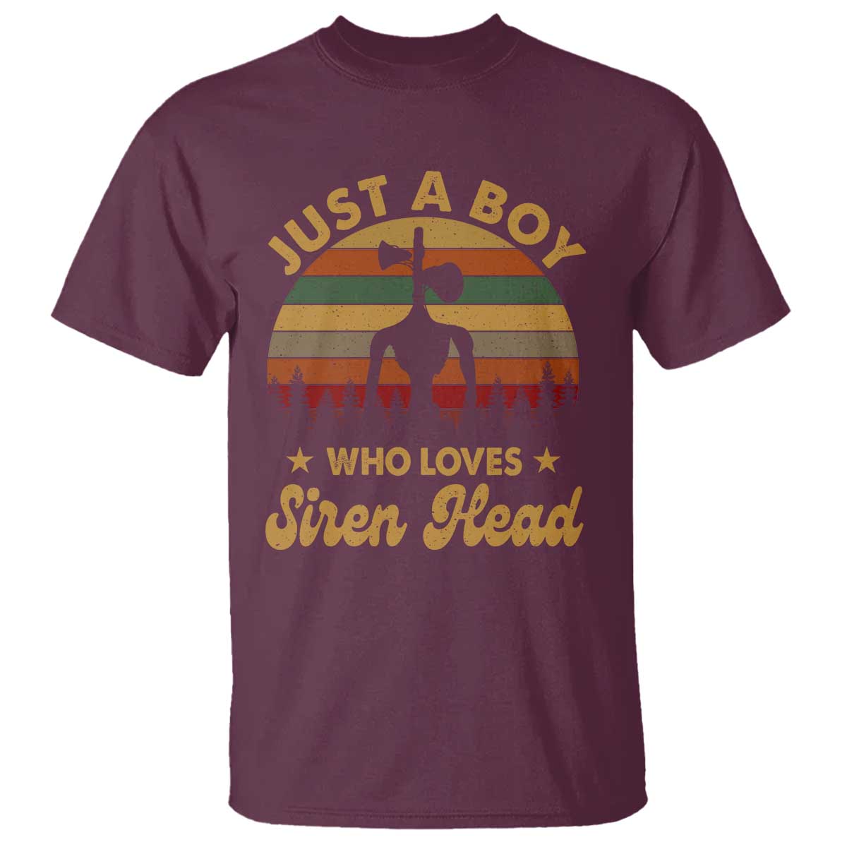 Funny Just A Boy Who Loves Siren Head T Shirt Supernatural Cryptid Retro Monster - Wonder Print Shop