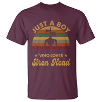 Funny Just A Boy Who Loves Siren Head T Shirt Supernatural Cryptid Retro Monster - Wonder Print Shop