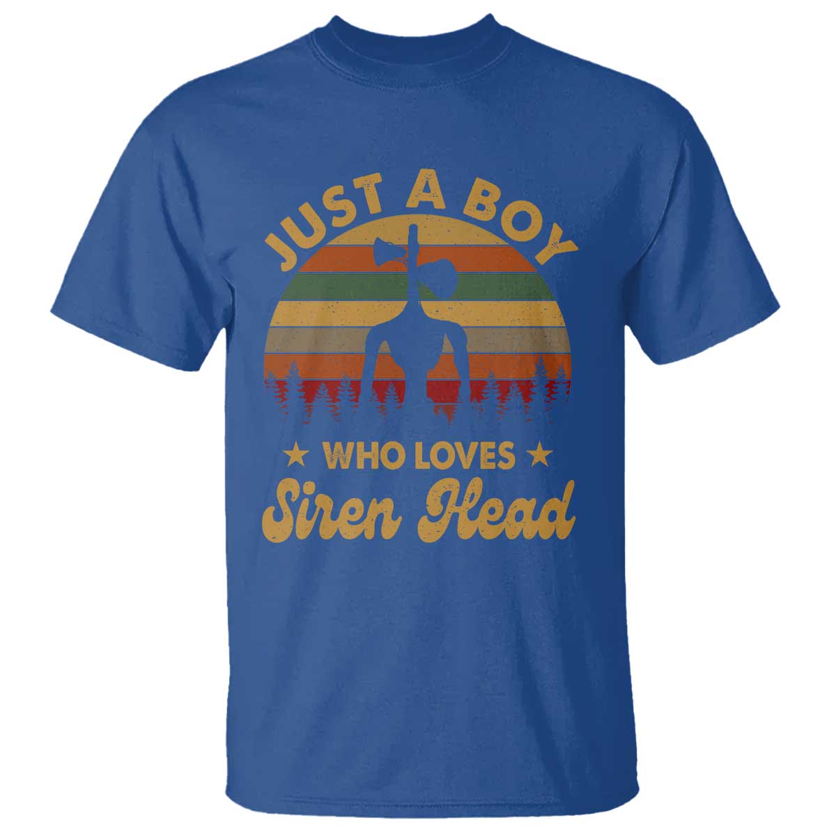 Funny Just A Boy Who Loves Siren Head T Shirt Supernatural Cryptid Retro Monster - Wonder Print Shop