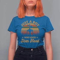 Funny Just A Boy Who Loves Siren Head T Shirt For Women Supernatural Cryptid Retro Monster - Wonder Print Shop