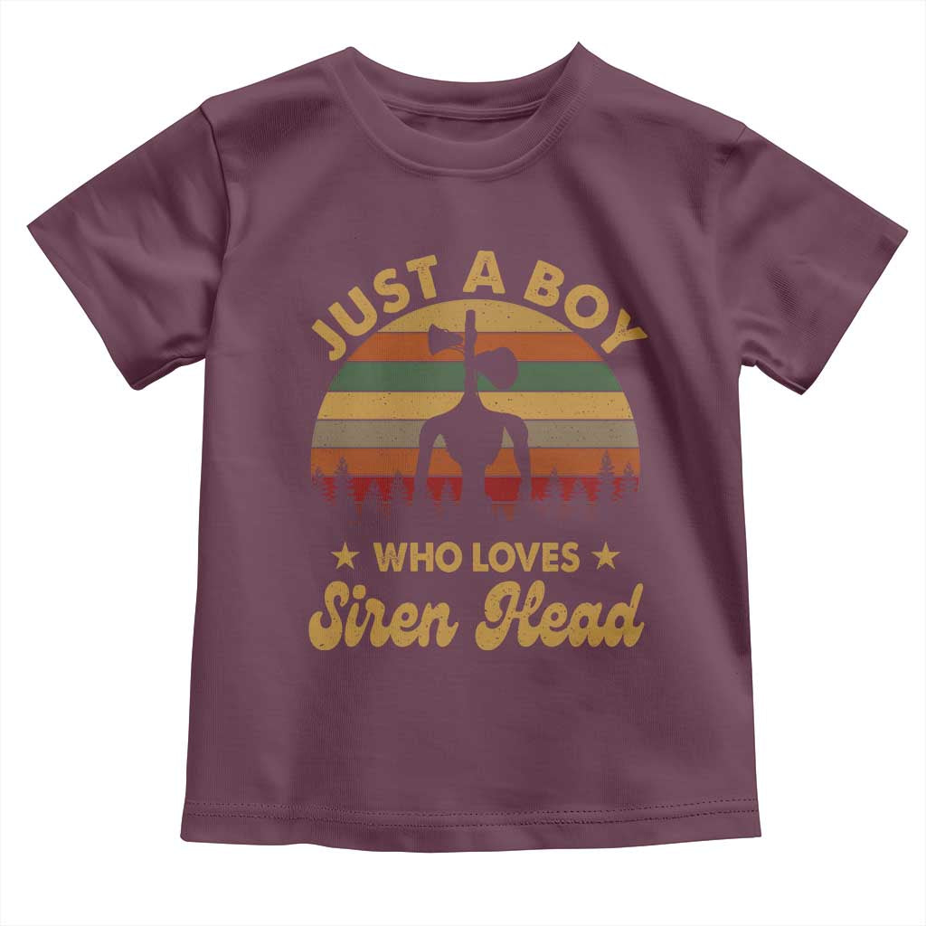 Funny Just A Boy Who Loves Siren Head Toddler T Shirt Supernatural Cryptid Retro Monster - Wonder Print Shop