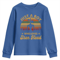 Funny Just A Boy Who Loves Siren Head Youth Sweatshirt Supernatural Cryptid Retro Monster - Wonder Print Shop