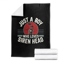 Funny Just A Boy Who Loves Siren Head Throw Blanket Supernatural Cryptid Monster - Wonder Print Shop