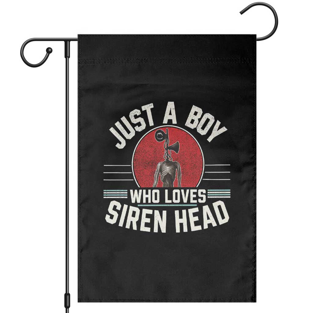 Funny Just A Boy Who Loves Siren Head Garden Flag Supernatural Cryptid Monster - Wonder Print Shop