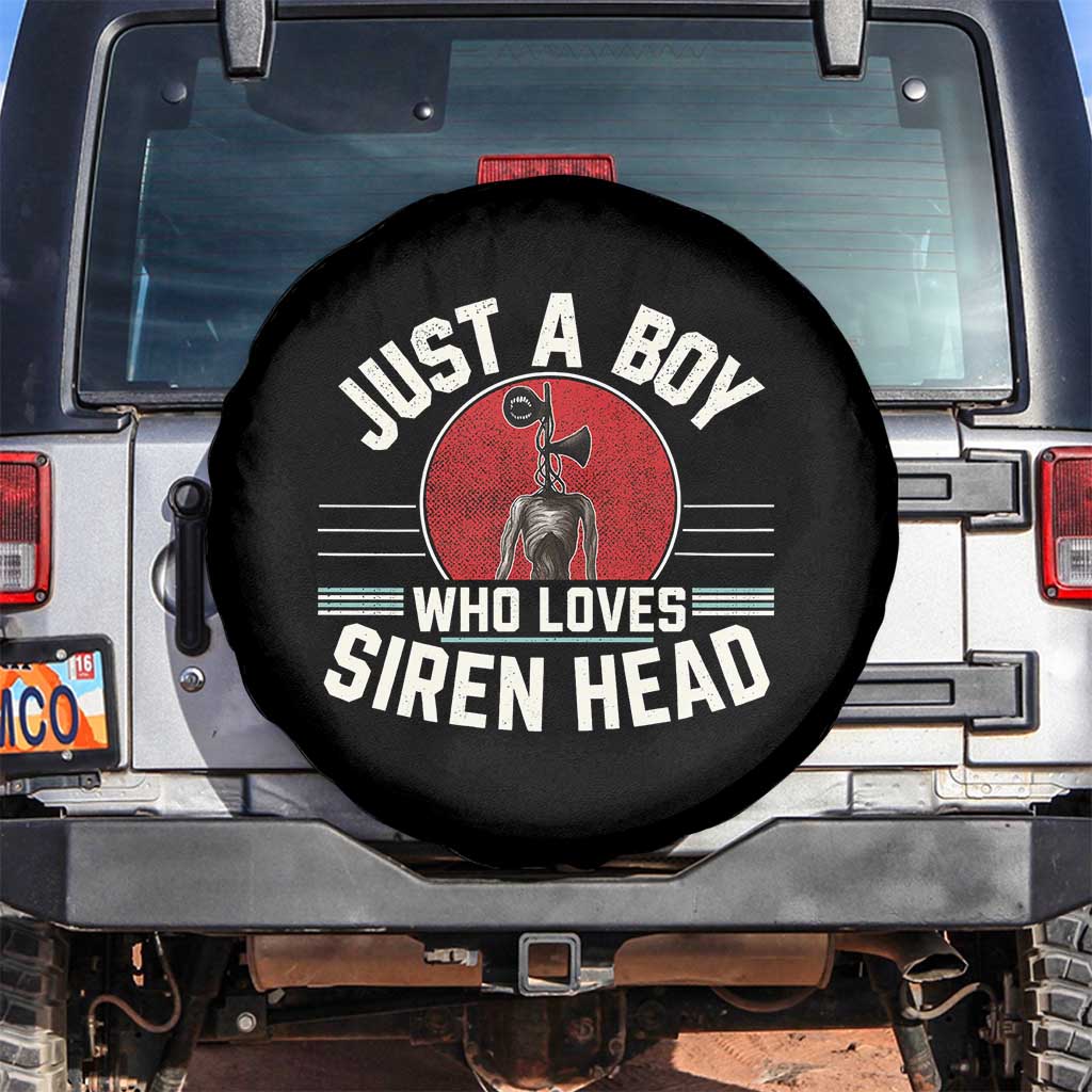 Funny Just A Boy Who Loves Siren Head Spare Tire Cover Supernatural Cryptid Monster - Wonder Print Shop