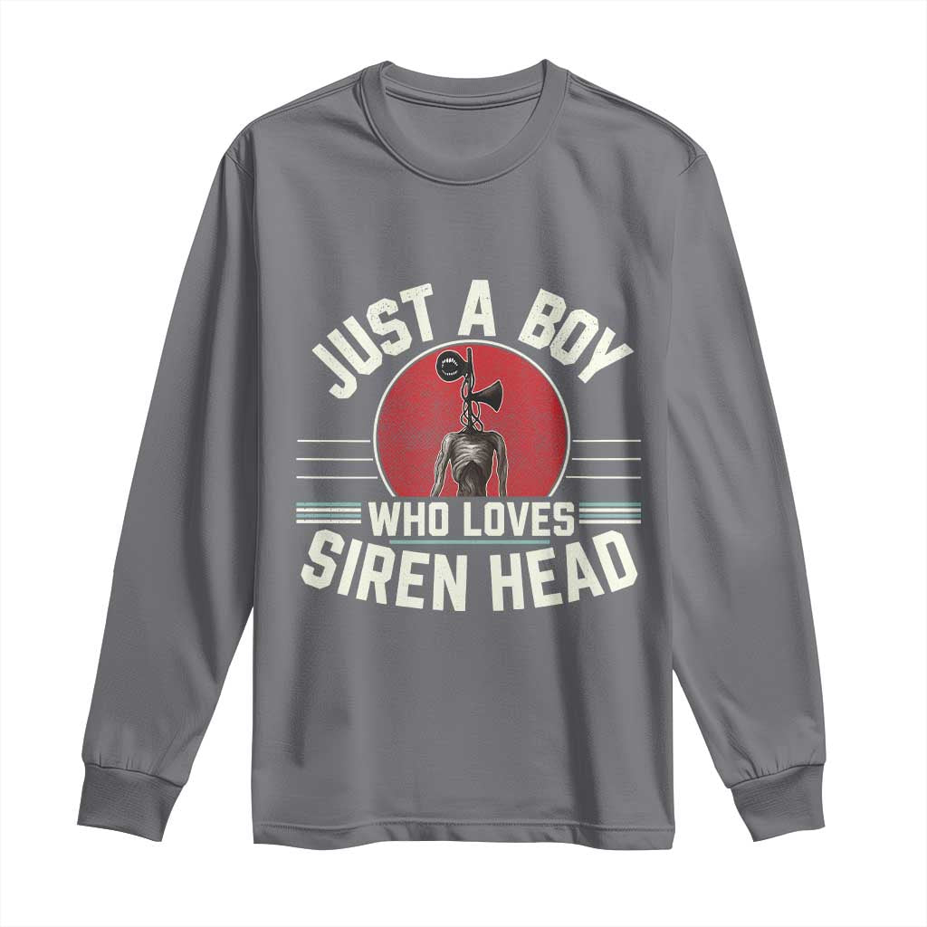 Funny Just A Boy Who Loves Siren Head Long Sleeve Shirt Supernatural Cryptid Monster - Wonder Print Shop