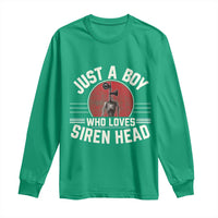 Funny Just A Boy Who Loves Siren Head Long Sleeve Shirt Supernatural Cryptid Monster - Wonder Print Shop