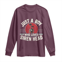 Funny Just A Boy Who Loves Siren Head Long Sleeve Shirt Supernatural Cryptid Monster - Wonder Print Shop