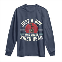 Funny Just A Boy Who Loves Siren Head Long Sleeve Shirt Supernatural Cryptid Monster - Wonder Print Shop