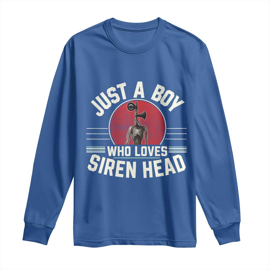 Funny Just A Boy Who Loves Siren Head Long Sleeve Shirt Supernatural Cryptid Monster - Wonder Print Shop