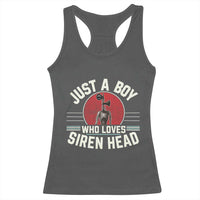Funny Just A Boy Who Loves Siren Head Racerback Tank Top Supernatural Cryptid Monster - Wonder Print Shop