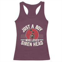 Funny Just A Boy Who Loves Siren Head Racerback Tank Top Supernatural Cryptid Monster - Wonder Print Shop