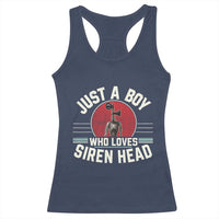 Funny Just A Boy Who Loves Siren Head Racerback Tank Top Supernatural Cryptid Monster - Wonder Print Shop