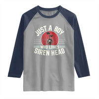 Funny Just A Boy Who Loves Siren Head Raglan Shirt Supernatural Cryptid Monster - Wonder Print Shop