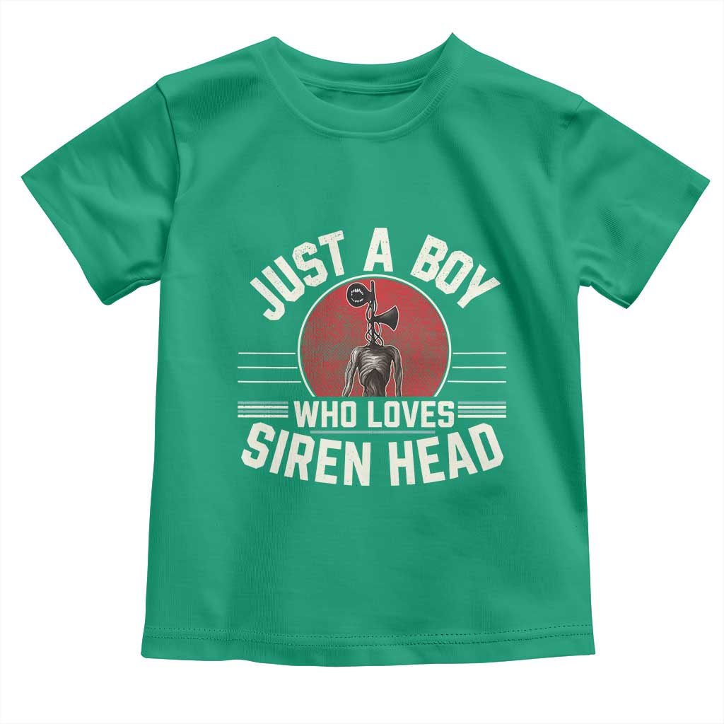 Funny Just A Boy Who Loves Siren Head Toddler T Shirt Supernatural Cryptid Monster - Wonder Print Shop