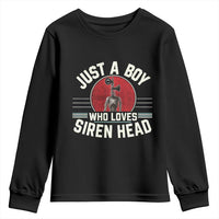 Funny Just A Boy Who Loves Siren Head Youth Sweatshirt Supernatural Cryptid Monster - Wonder Print Shop