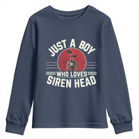 Funny Just A Boy Who Loves Siren Head Youth Sweatshirt Supernatural Cryptid Monster - Wonder Print Shop