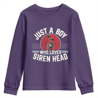 Funny Just A Boy Who Loves Siren Head Youth Sweatshirt Supernatural Cryptid Monster - Wonder Print Shop