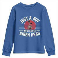 Funny Just A Boy Who Loves Siren Head Youth Sweatshirt Supernatural Cryptid Monster - Wonder Print Shop