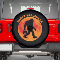 Funny Halloween Bigfoot Spare Tire Cover Sasquatch Full Moon Jack O Lantern - Wonder Print Shop