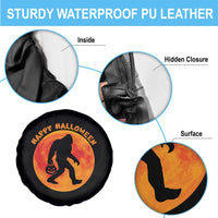 Funny Halloween Bigfoot Spare Tire Cover Sasquatch Full Moon Jack O Lantern - Wonder Print Shop
