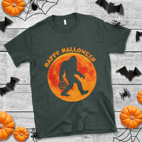 Funny Halloween Bigfoot T Shirt Sasquatch Full Moon Jack O Lantern - Wonder Print Shop