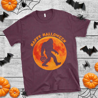 Funny Halloween Bigfoot T Shirt Sasquatch Full Moon Jack O Lantern - Wonder Print Shop