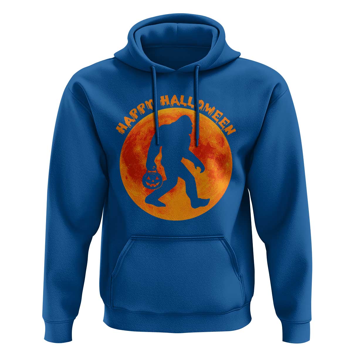 Funny Halloween Bigfoot Hoodie Sasquatch Full Moon Jack O Lantern - Wonder Print Shop