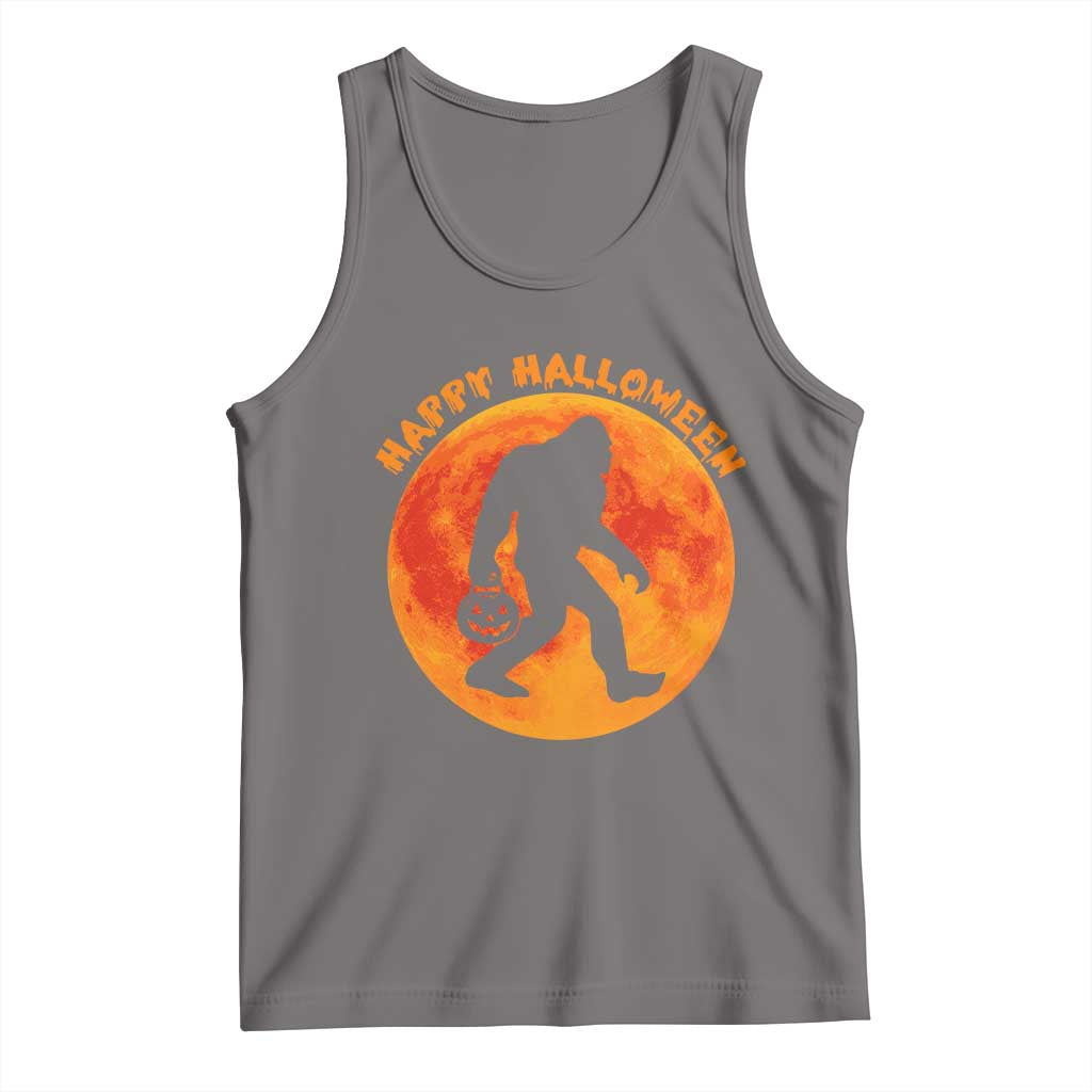 Funny Halloween Bigfoot Tank Top Sasquatch Full Moon Jack O Lantern - Wonder Print Shop
