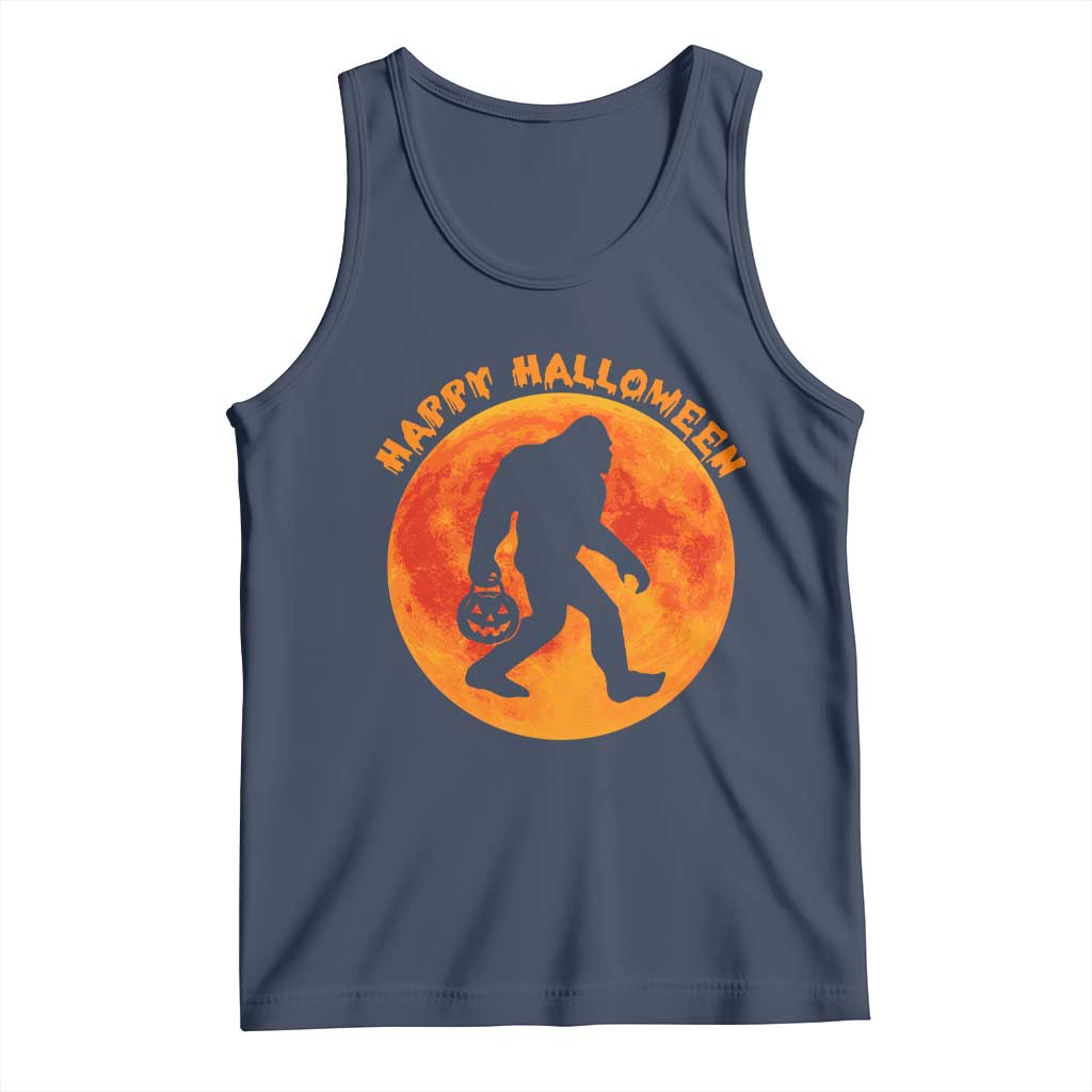 Funny Halloween Bigfoot Tank Top Sasquatch Full Moon Jack O Lantern - Wonder Print Shop