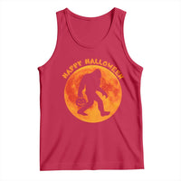 Funny Halloween Bigfoot Tank Top Sasquatch Full Moon Jack O Lantern - Wonder Print Shop