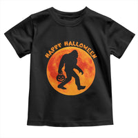 Funny Halloween Bigfoot Toddler T Shirt Sasquatch Full Moon Jack O Lantern - Wonder Print Shop