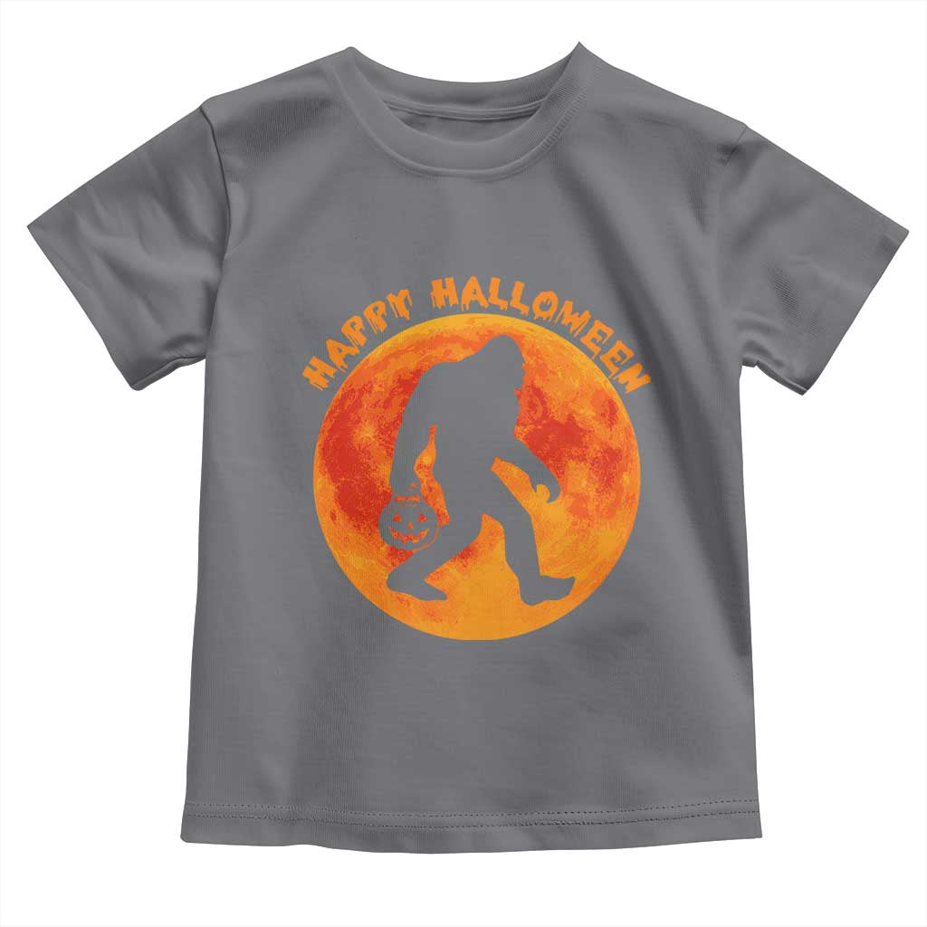 Funny Halloween Bigfoot Toddler T Shirt Sasquatch Full Moon Jack O Lantern - Wonder Print Shop