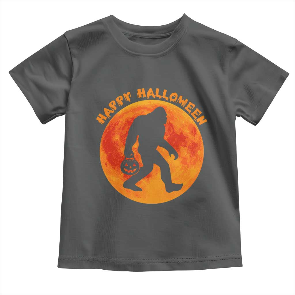 Funny Halloween Bigfoot Toddler T Shirt Sasquatch Full Moon Jack O Lantern - Wonder Print Shop