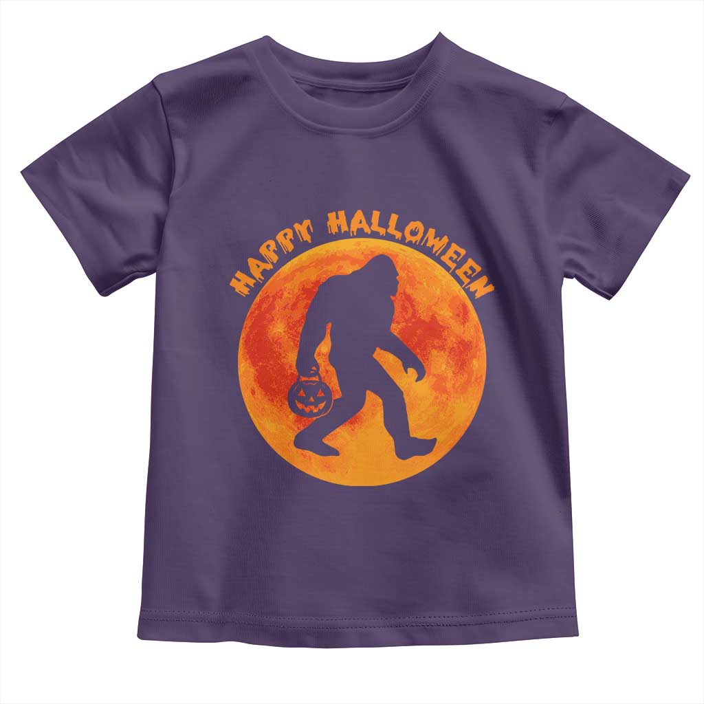 Funny Halloween Bigfoot Toddler T Shirt Sasquatch Full Moon Jack O Lantern - Wonder Print Shop