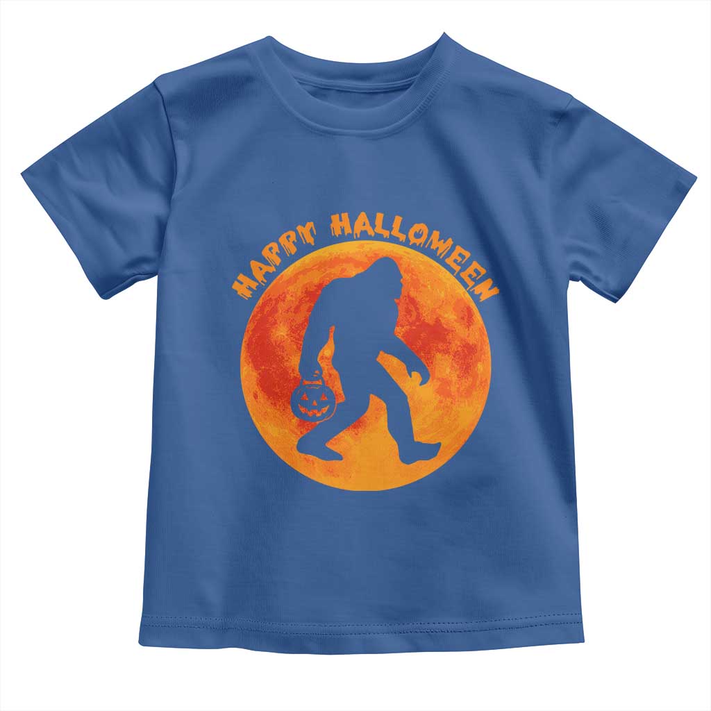 Funny Halloween Bigfoot Toddler T Shirt Sasquatch Full Moon Jack O Lantern - Wonder Print Shop