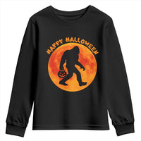 Funny Halloween Bigfoot Youth Sweatshirt Sasquatch Full Moon Jack O Lantern - Wonder Print Shop