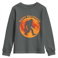 Funny Halloween Bigfoot Youth Sweatshirt Sasquatch Full Moon Jack O Lantern - Wonder Print Shop