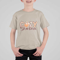 Cozy Season T Shirt For Kid Thanksgiving Autumn Pumpkin Spice Latte - Wonder Print Shop
