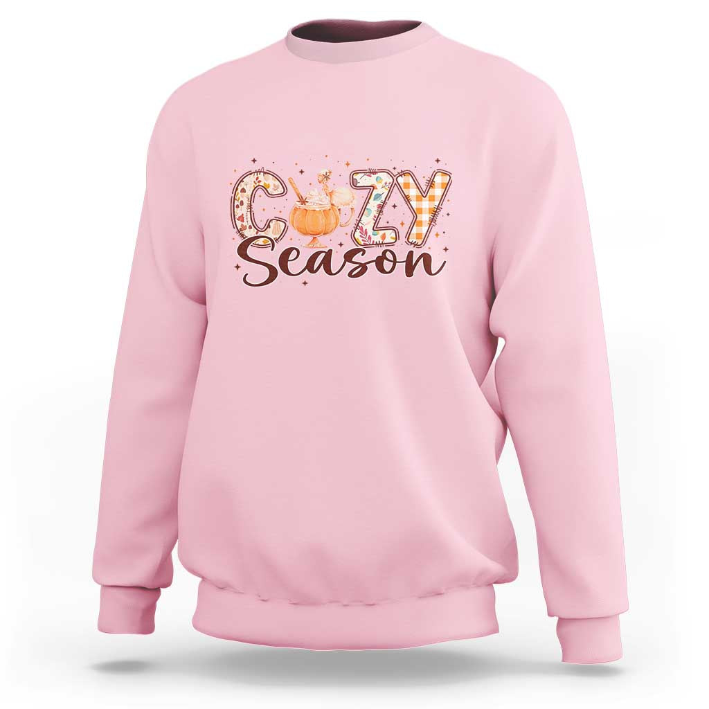 Cozy Season Sweatshirt Thanksgiving Autumn Pumpkin Spice Latte - Wonder Print Shop