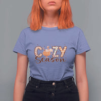 Cozy Season T Shirt For Women Thanksgiving Autumn Pumpkin Spice Latte - Wonder Print Shop