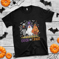 Funny Halloween T Shirt Chick Or Treat Chicken Farm Witches Skeleton - Wonder Print Shop