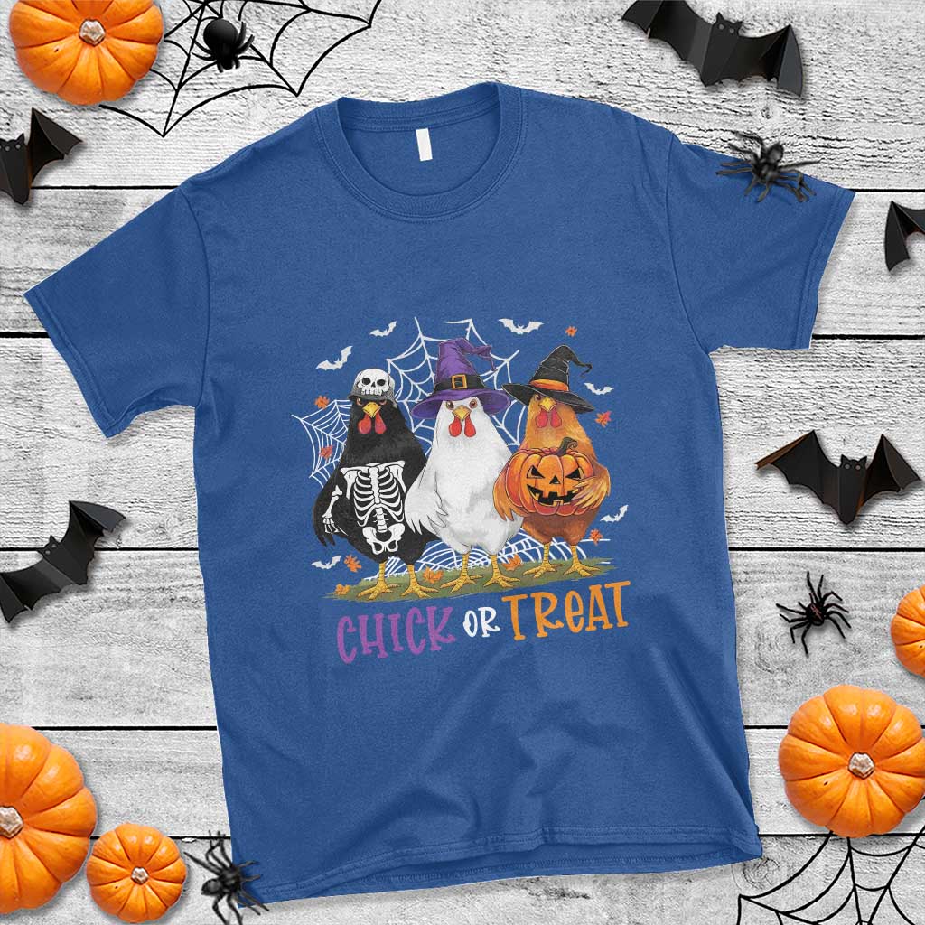 Funny Halloween T Shirt Chick Or Treat Chicken Farm Witches Skeleton - Wonder Print Shop