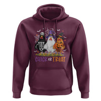 Funny Halloween Hoodie Chick Or Treat Chicken Farm Witches Skeleton